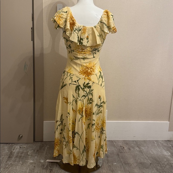 Reformation Gaelle Dress Yellow - Size XS - Picture 4 of 8